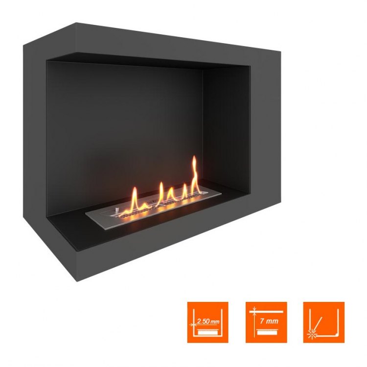 Биокамин угловой SteelHeat LONG 700 левый (Стандарт)