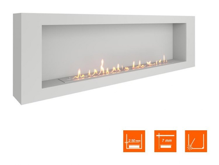 Биокамин SteelHeat WALL LONG 1800 белый (Стандарт)