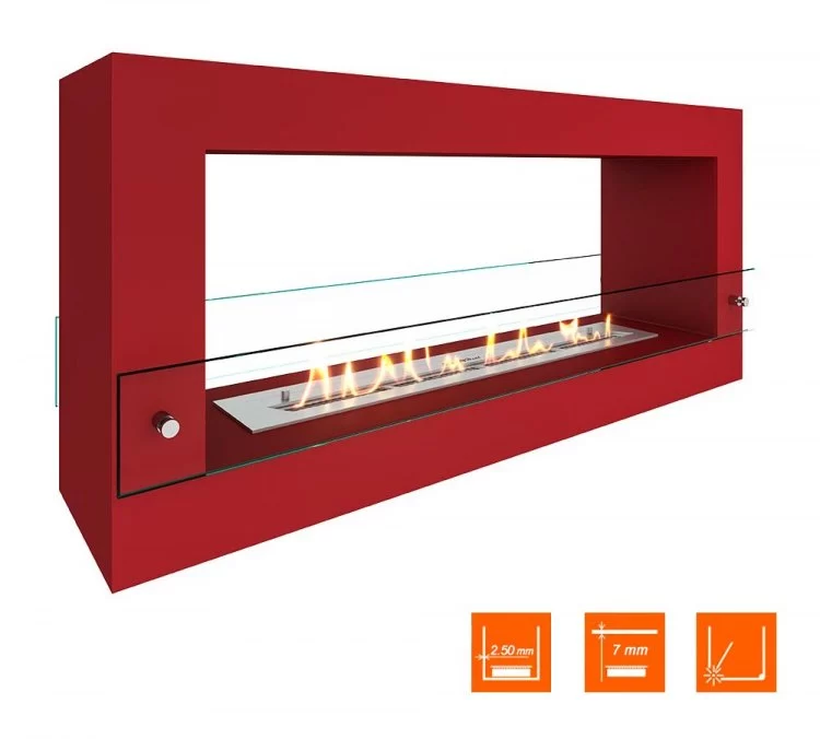 Биокамин SteelHeat FRAME ONE 1000 красный (Стекло)
