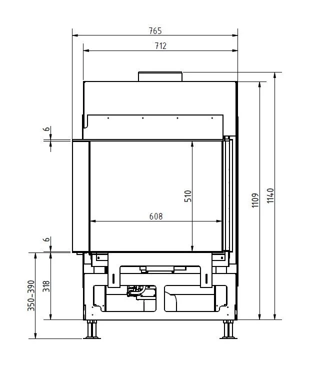 Каминная топка газовая Schmid Ekko G L 67 51