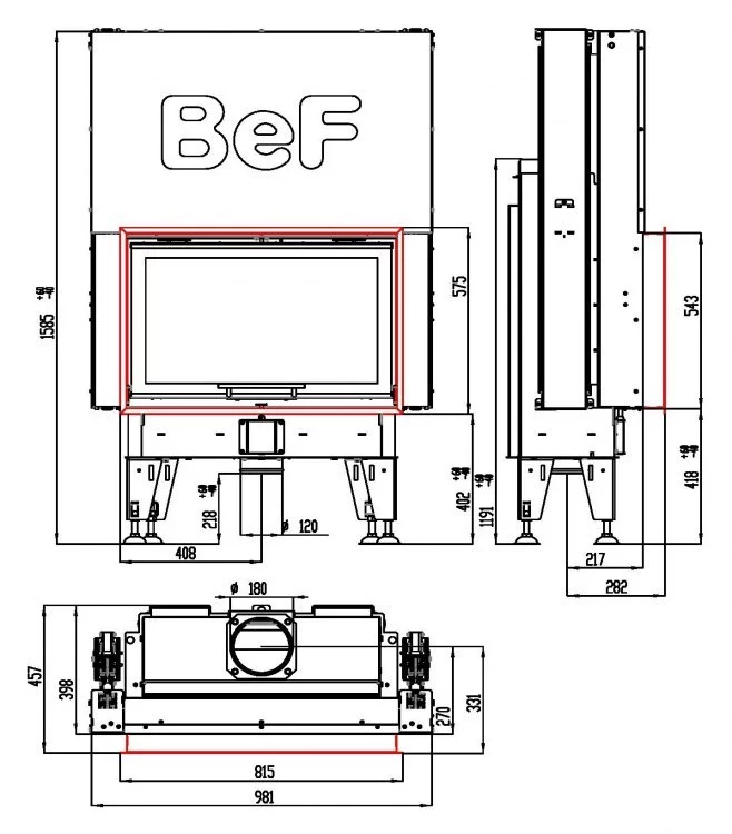 Каминная топка BEF Feel V 8