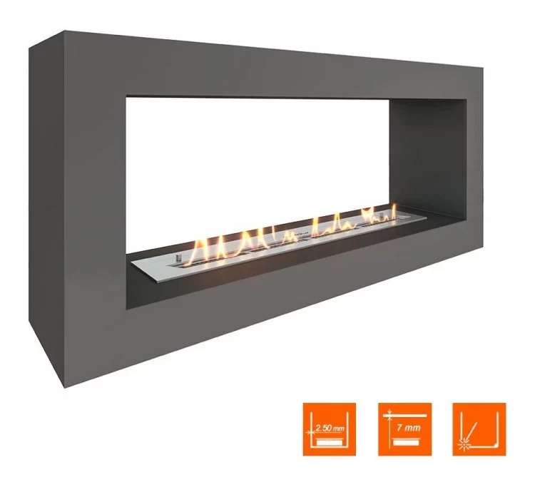 Биокамин SteelHeat FRAME ONE 1000 серый (Стандарт)