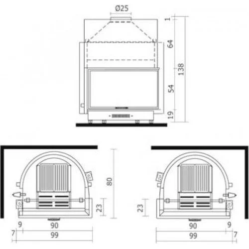 Каминная топка Edilkamin Acquatondo 29 sx
