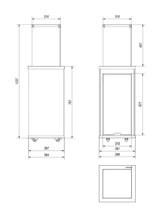 Газовый нагреватель Kratki PATIO mini, M/CZ (черное стекло)
