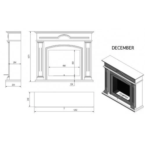 Биокамин Kratki DECEMBER