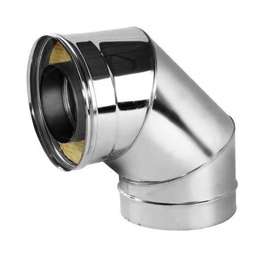 Отвод 90° D104/300, изоляция 100 мм, AISI 321/304 (Вулкан)