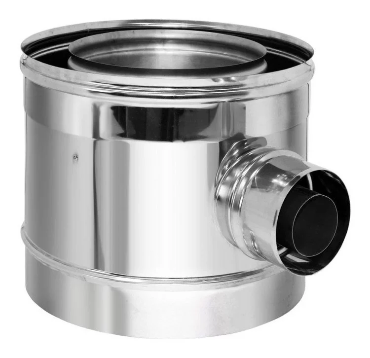 Тройник 90° VCR D250/350 выход D80/130, AISI 321/304 (Вулкан)