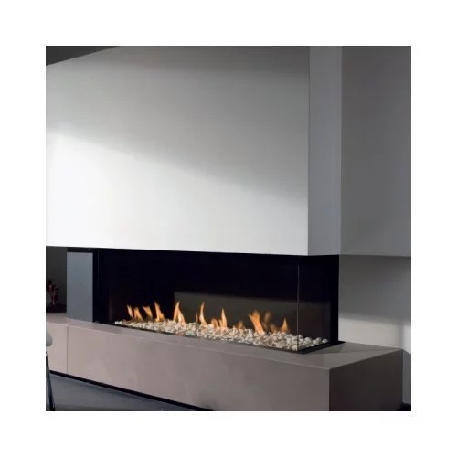 Каминная топка газовая M-Design Luna 1000 CR/CL Diamond gas, стеклянные внутренние стенки