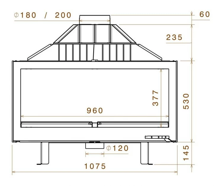 Каминная топка Liseo LCI 11 G4 (L11 4 Glasses)