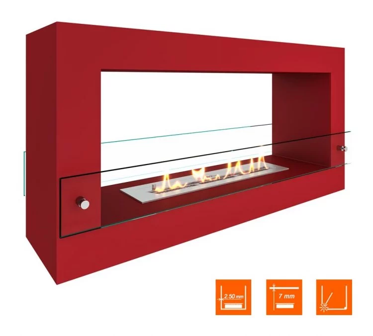 Биокамин SteelHeat FRAME ONE 900 красный (Стекло)