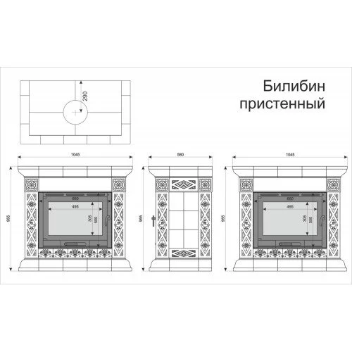 Каминная облицовка КимрПечь Билибин пристенная Весна