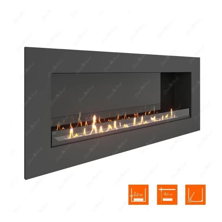 Биокамин в нишу SteelHeat GRAND 1500 XL (Стекло + Стемалит)