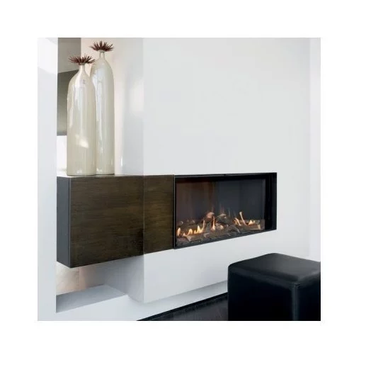 Каминная топка газовая M-Design Luna 1000 H Diamond gas, чугунные внутренние стенки