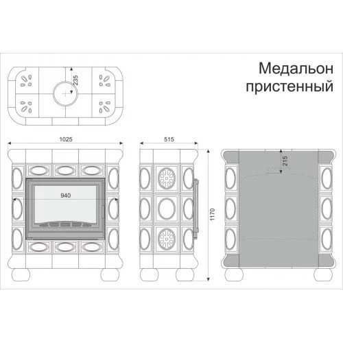 Каминная облицовка КимрПечь Медальон пристенная Ирисы