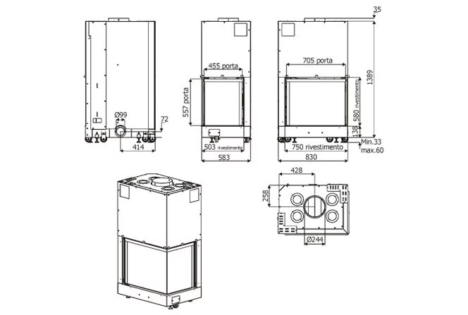Каминная топка MCZ Forma 75 dx