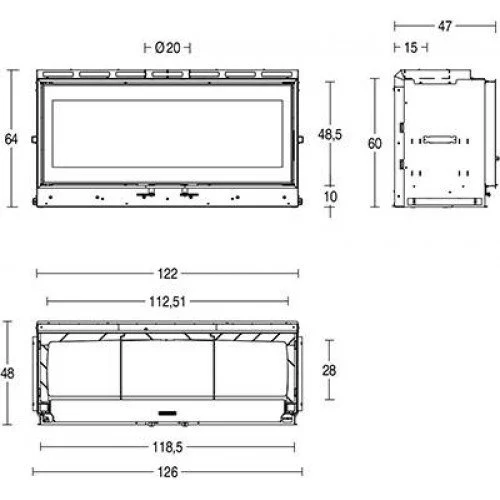 Каминная топка Piazzetta MC 120/48
