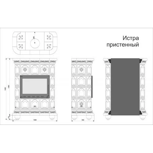 Каминная облицовка КимрПечь Истра пристенная Ваниль