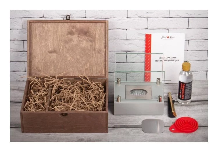 Подарочный набор SteelHeat PREMIUM BOX ALBA Серый + деревянная коробка + стартовый комплект
