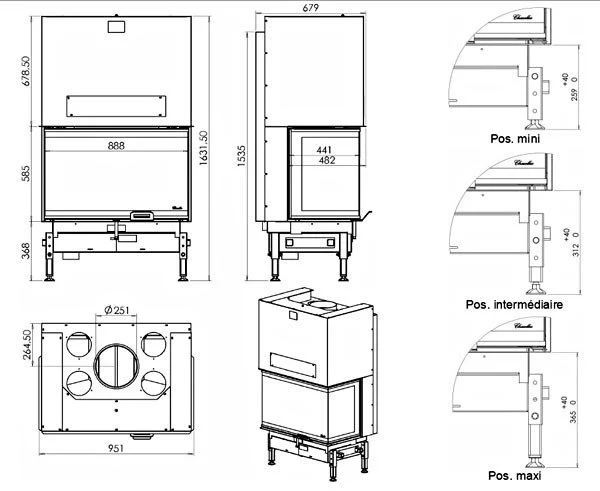 Каминная топка Chazelles DESIGN D1000 3V