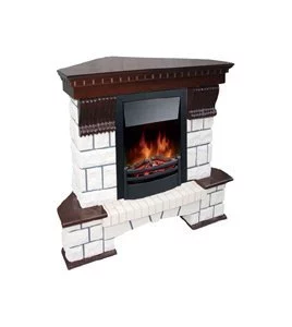 Портал Pierre Luxe угловой (классика Opti-Myst и Optiflame) белый