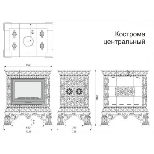 Каминная облицовка КимрПечь Кострома центральная Январь