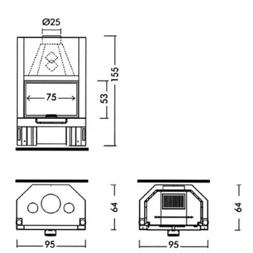 Каминная топка Edilkamin Tekno 1 UP N (Техно)