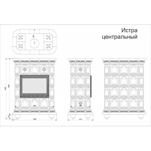Каминная облицовка КимрПечь Истра центральная Олива