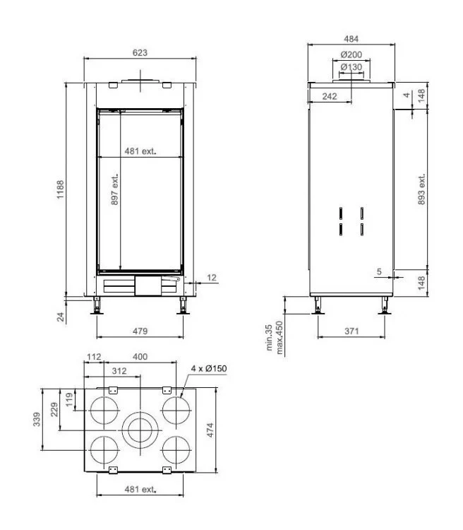 Газовый камин Тру Вижен 550 DV / True Vision 550 DV gas