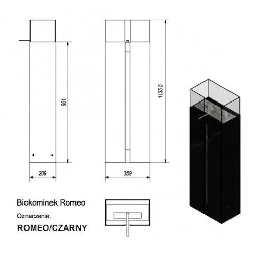 Биокамин Kratki Romeo, TUV
