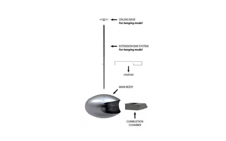 Биокамин Cocoon Fires подвесной Aeris Stainless Steel
