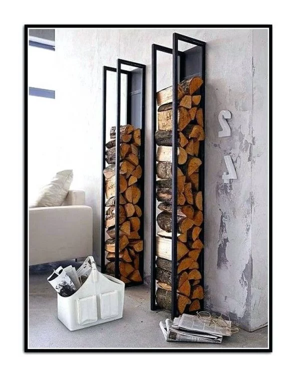 Настенная дровница для камина SafaMaster D790BK