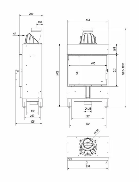 Каминная топка Kratki Lucy 12 SLIM