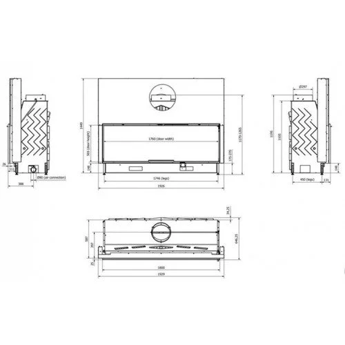 Каминная топка Technical PanTech 200 EVO LD d300