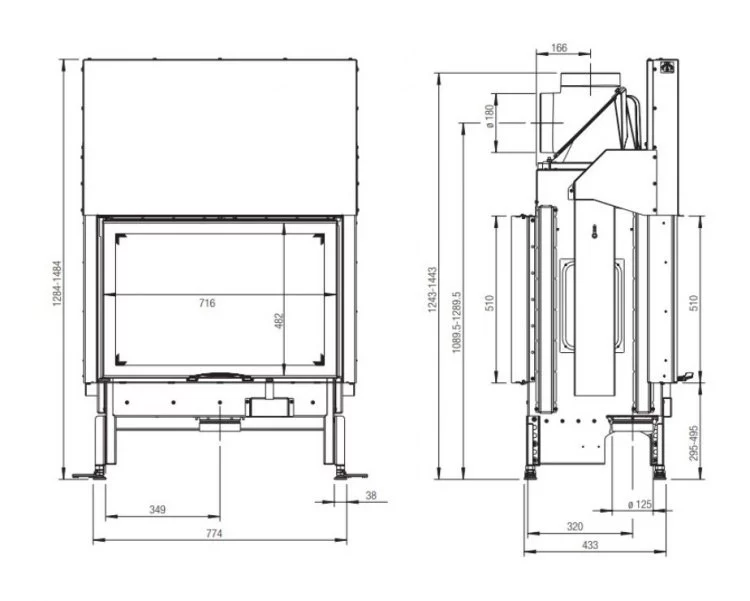 Каминная топка Austroflamm 75х51 S II