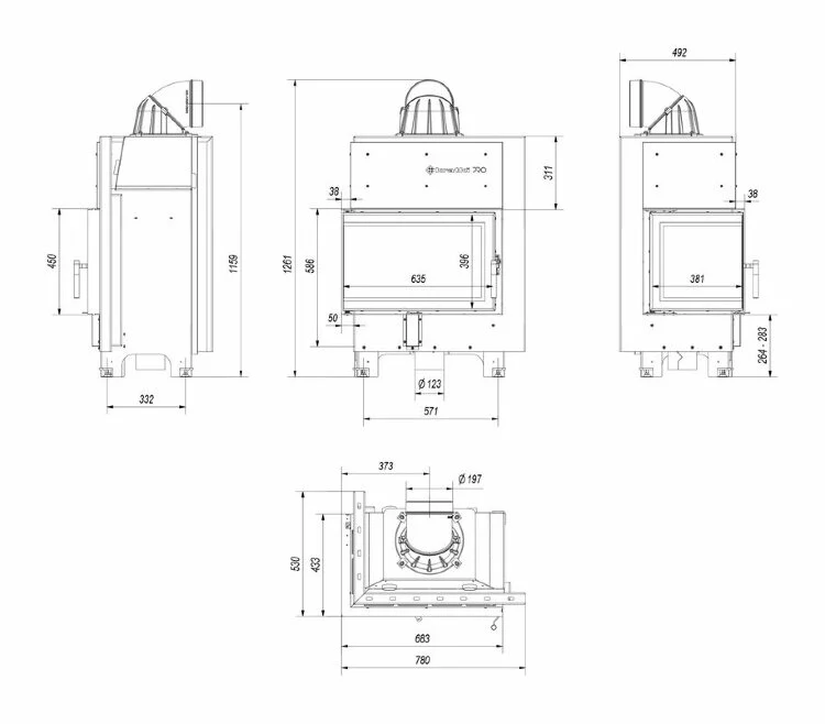 Каминная топка Kratki MBM 10 L/BS