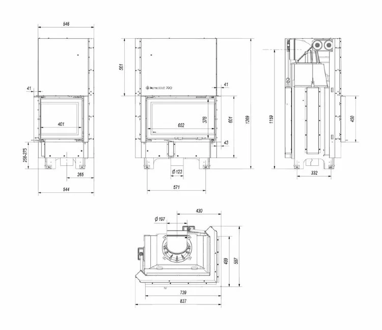 Каминная топка Kratki MBM P/BS/G