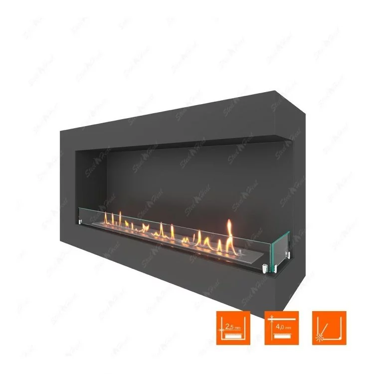 Биокамин угловой SteelHeat GRAND 1200 правый (Стекло)