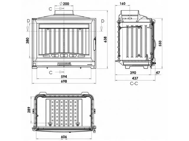 Каминная топка Chazelles D70