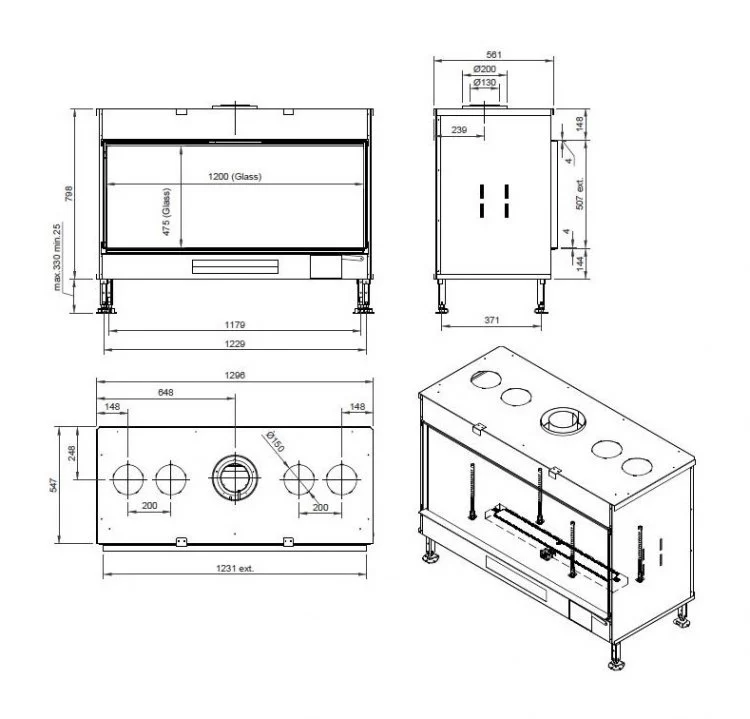 Газовый камин Тру Вижн 1300 H / True Vision 1300 H gas