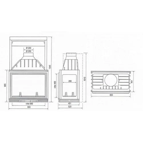 Каминная топка Seguin Multivision 8000