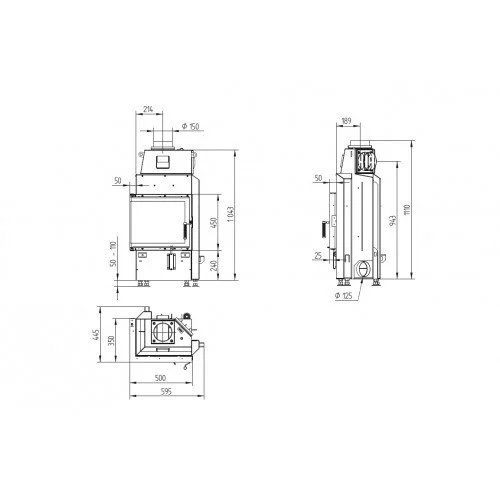Каминная топка Hoxter Ecka 50/35/45L
