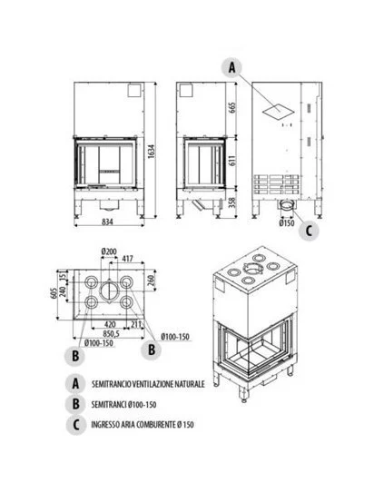 Каминная топка MCZ Plasma 75 sx