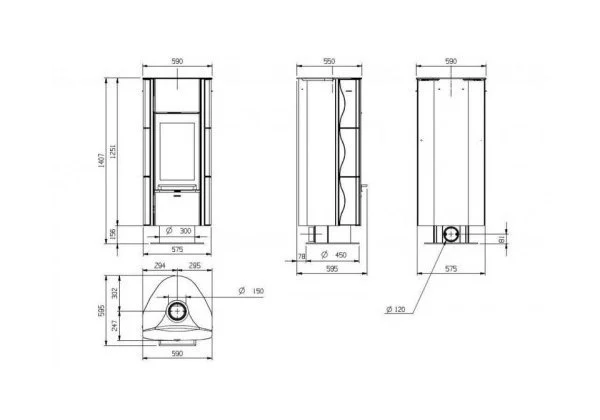 Печь-камин La Nordica Carillon Bordeaux
