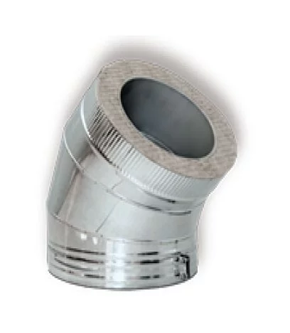Отвод 45° DOTH D104 с изоляцией 50 мм, AISI 321/304 (Вулкан)