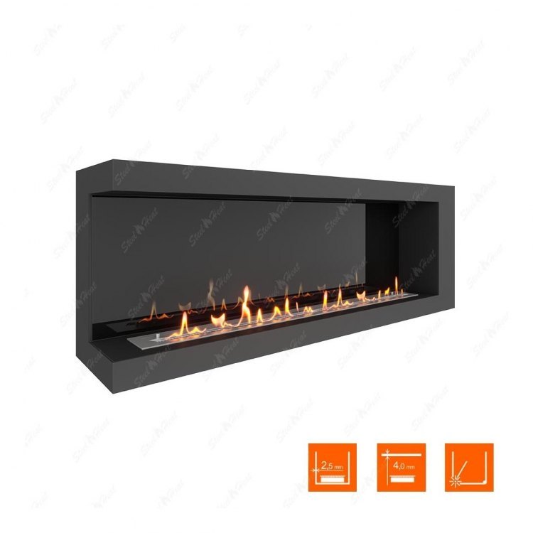 Биокамин угловой SteelHeat ONE 1500 левый (Стемалит)