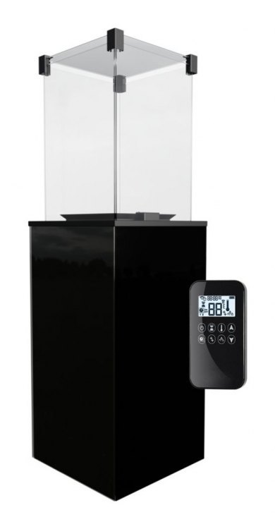 Газовый нагреватель Kratki PATIO CZ (черное стекло) с пультом ДУ