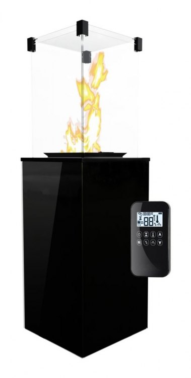 Газовый нагреватель Kratki PATIO CZ (черное стекло) с пультом ДУ