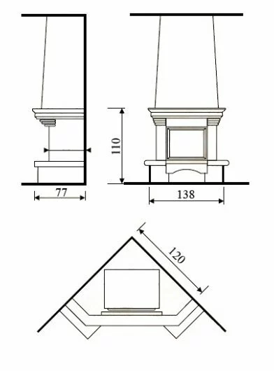 Каминная облицовка Madeira Berta 700