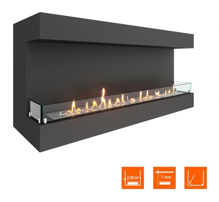 Биокамин фронтальный SteelHeat GRAND 1400 (Стекло)