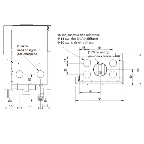 Каминная топка Edilkamin Windo 2 75 dx